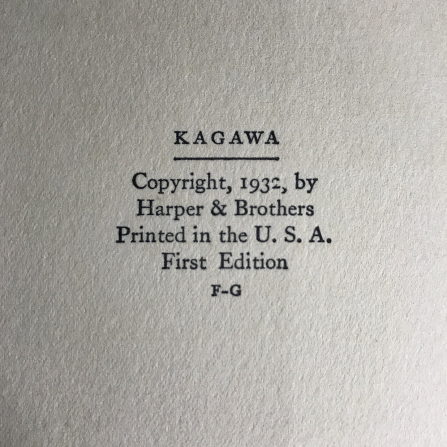 Kagawa - William Axling - 1st Edition - 1932