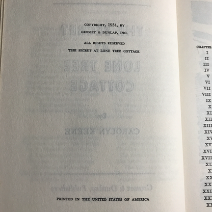 The Secret of Lone Tree Cottage - Carolyn Keene - The DNA Girl Series - 1934