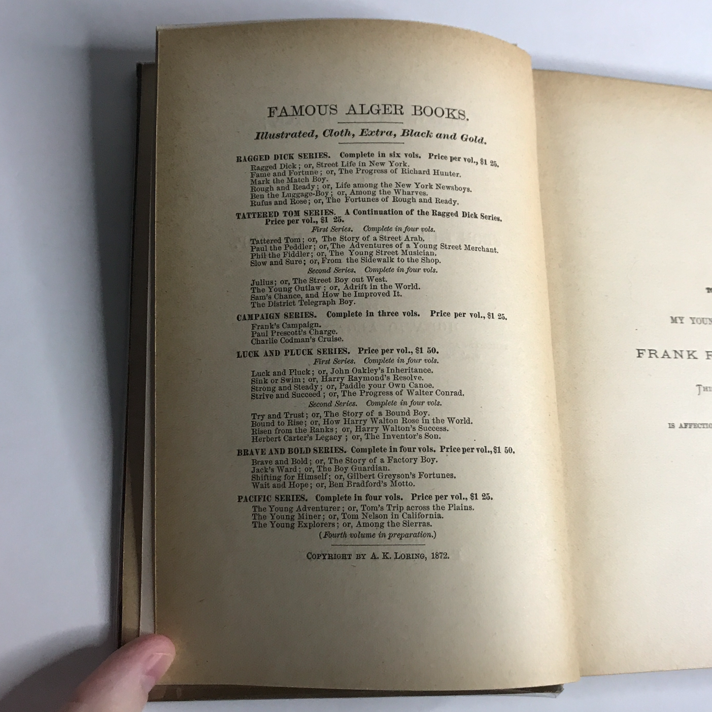 Tattered Tom Series - Horatio Alger Jr. - 1872