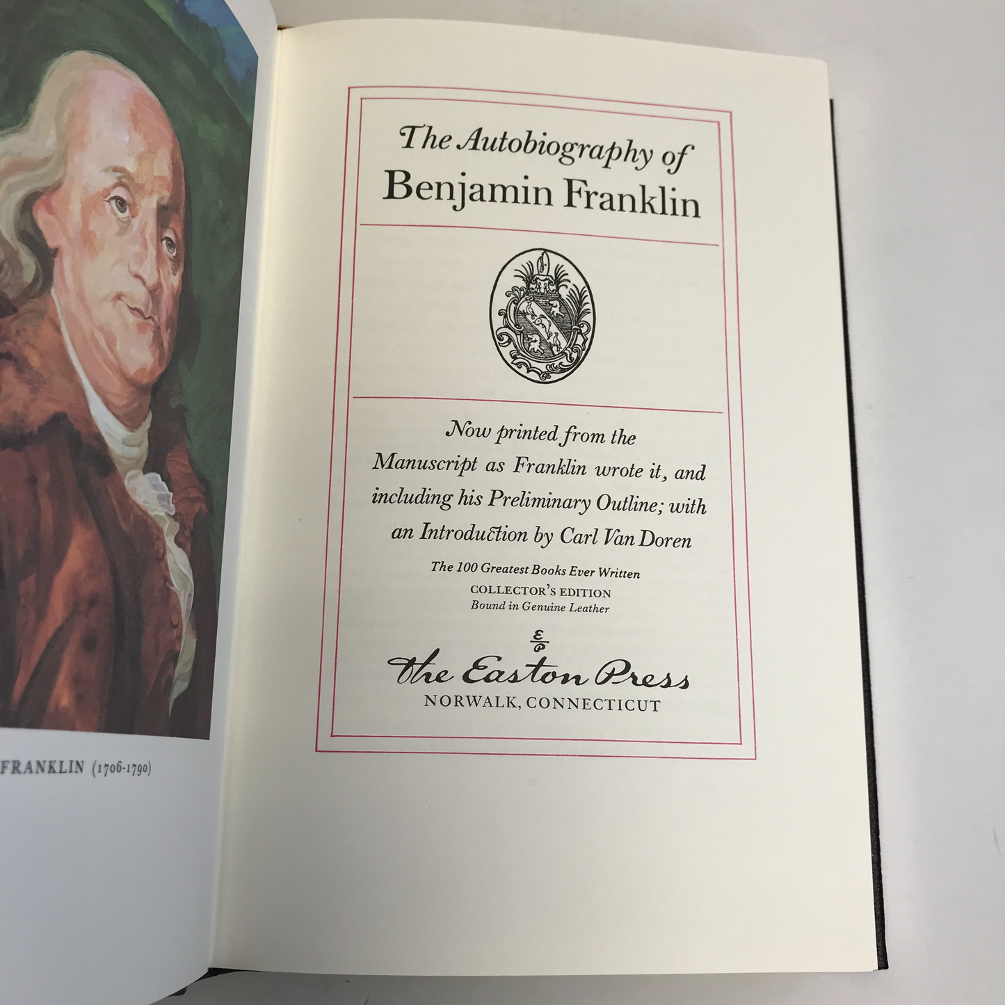 Autobiography of Benjamin Franklin - Benjamin Franklin - Easton Press - 1976