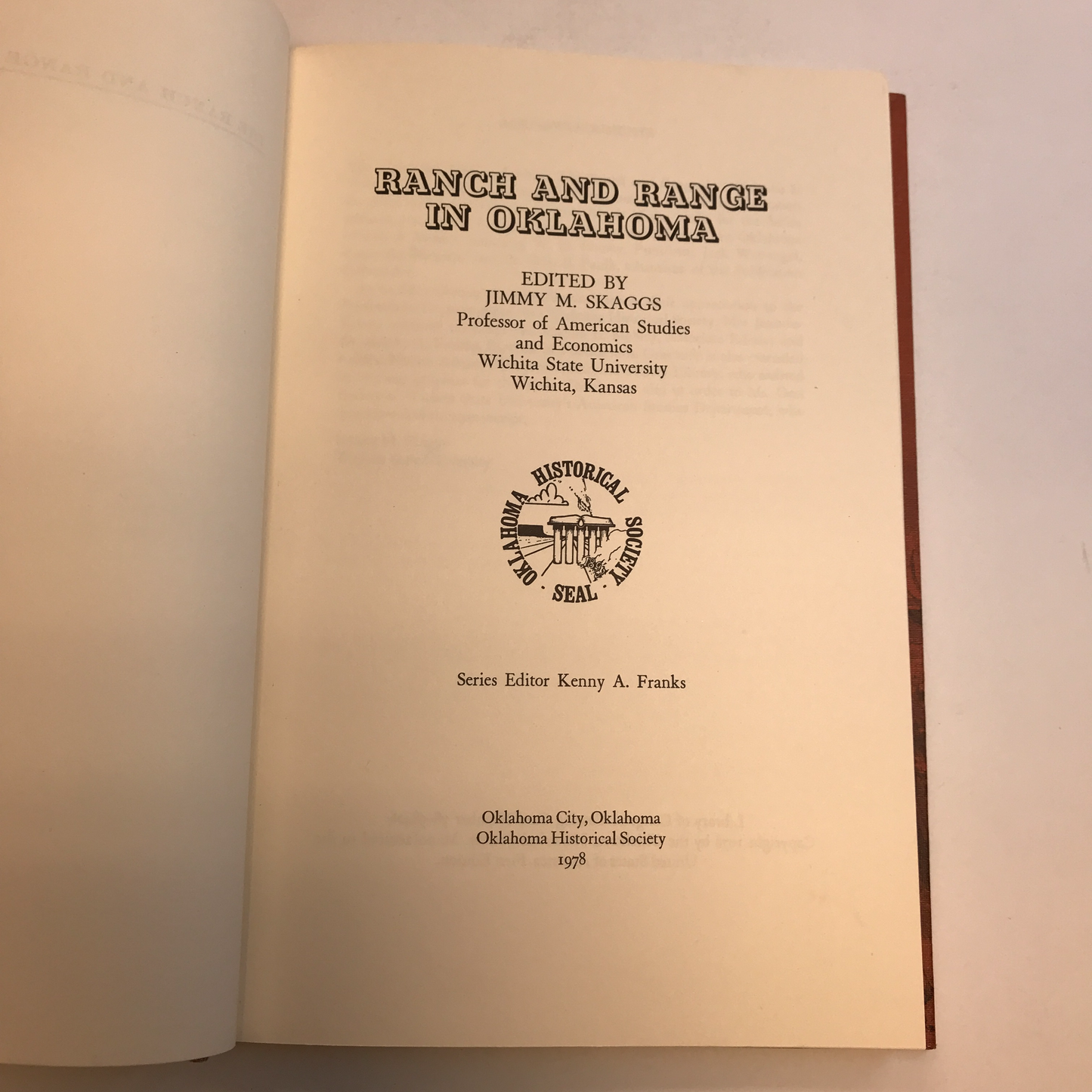 Ranch and Range in Oklahoma - Oklahoma Historical Society - Volume 8 - 1978