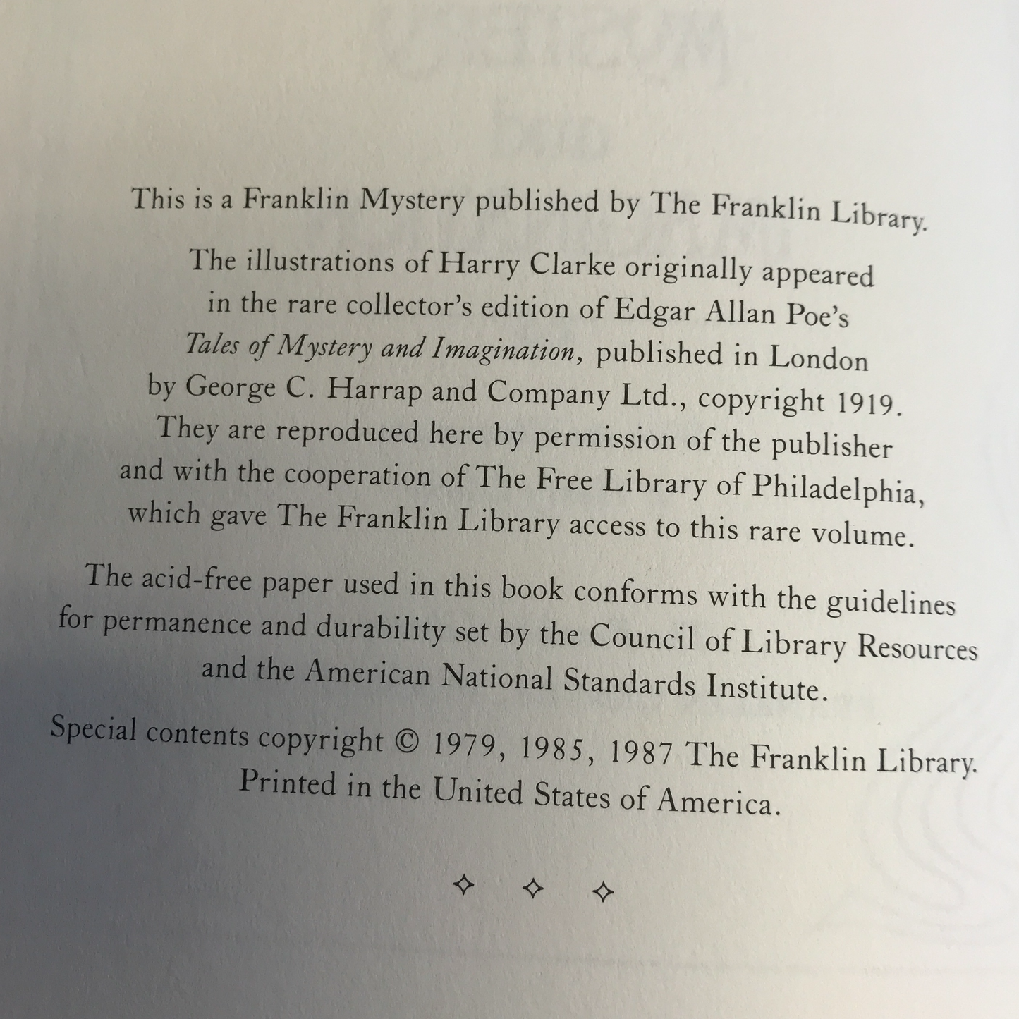 Edgar Allan Poe: Tales of Mystery and Imagination - Edgar Allan Poe - Franklin Library - 1987