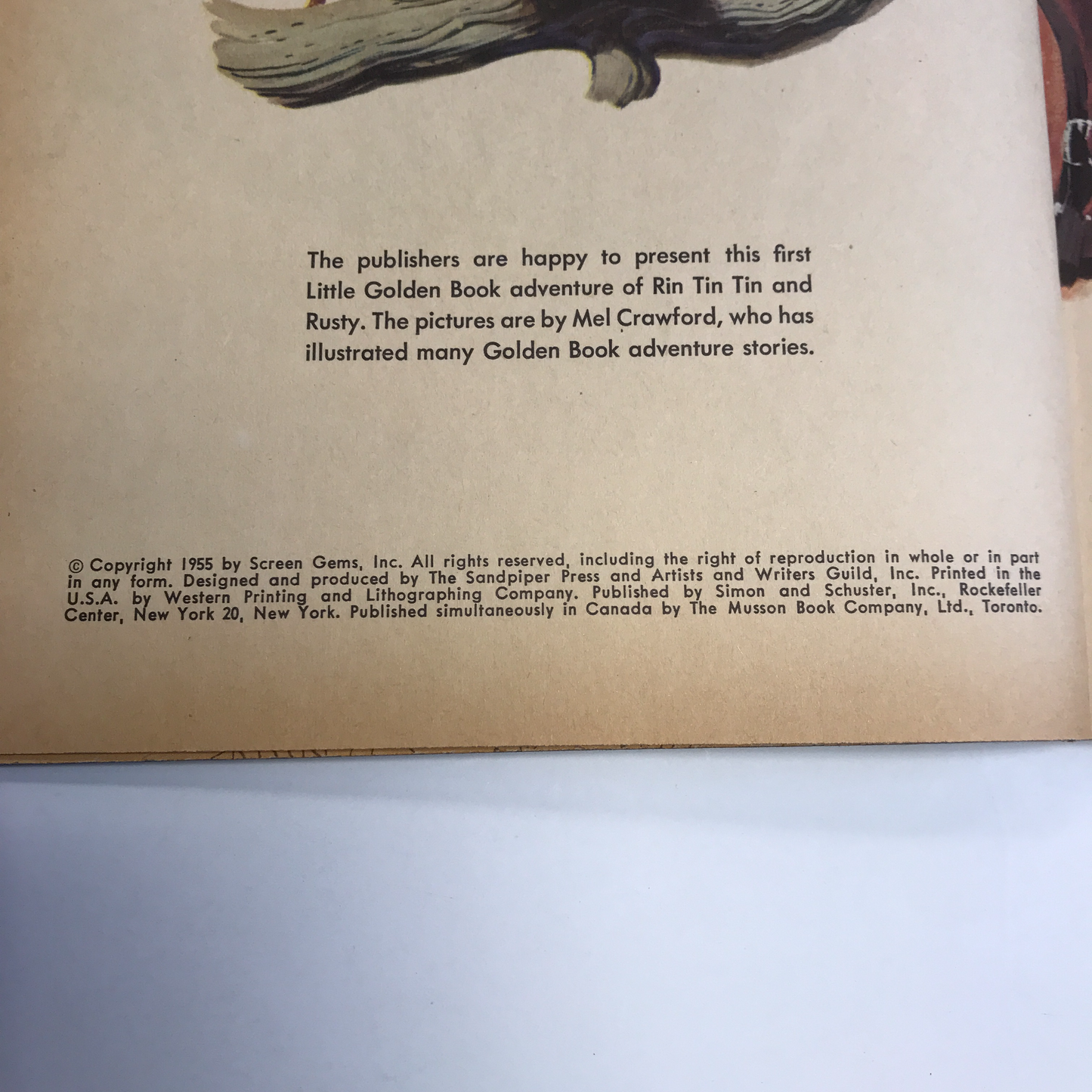 Rin Tin Tin and Rusty - Monica Hill - "A" Print - 1955 - Little Golden