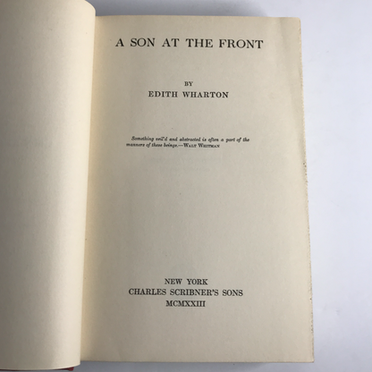 A Sun at the Front - Edith Wharton - 1st Edition - 1923