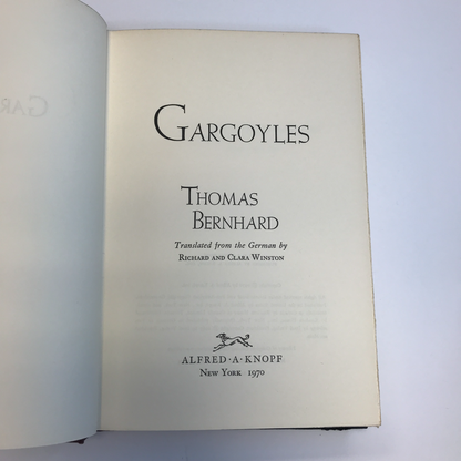 Gargoyles - Thomas Bernhard - 1st American Edition - 1970