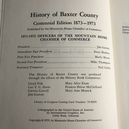 History of Baxter County - Mary Ann Messick - Centennial Edition - Arkansas - 1973