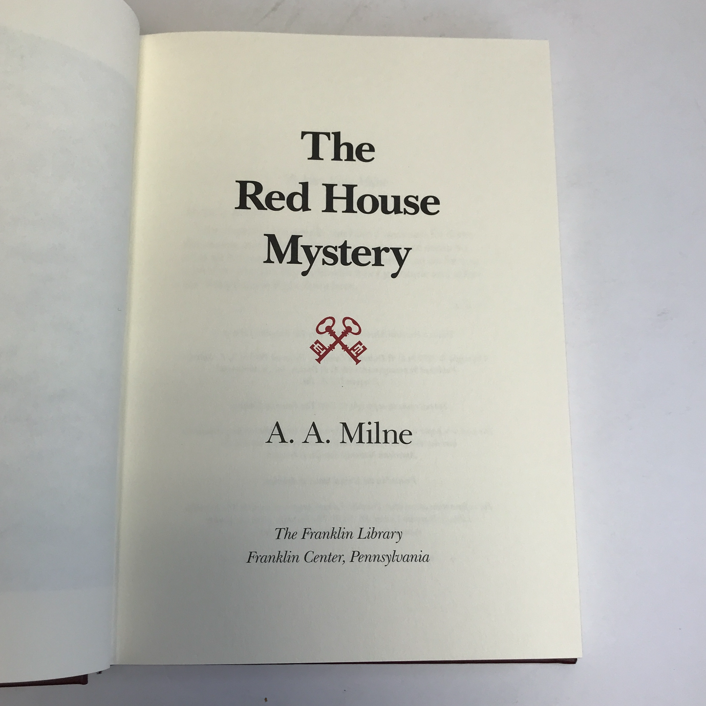 The Red House Mystery - A. A. Milne - Franklin Library - 1990