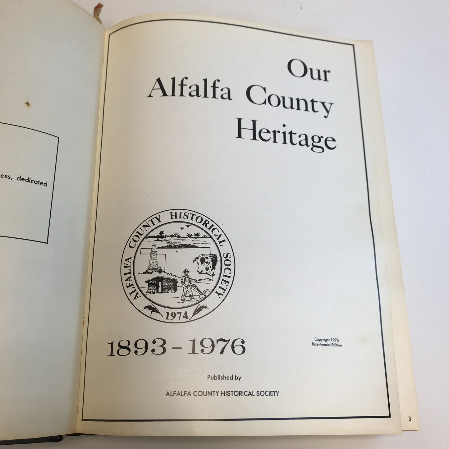 Our Alfalta County History Vol. 1 - Oklahoma - 1976