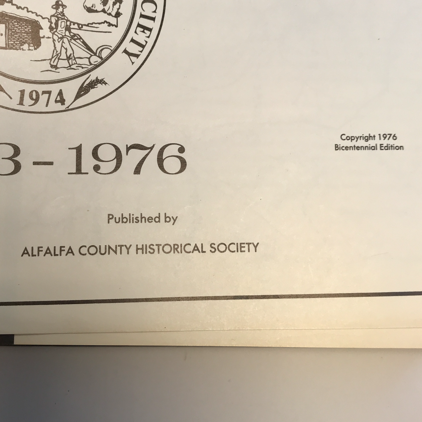 Our Alfalta County History Vol. 1 - Oklahoma - 1976