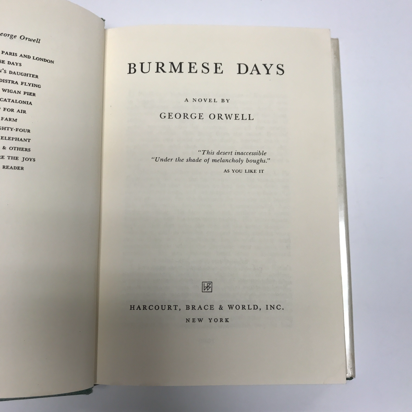 Burmese Days - George Orwell - 1962