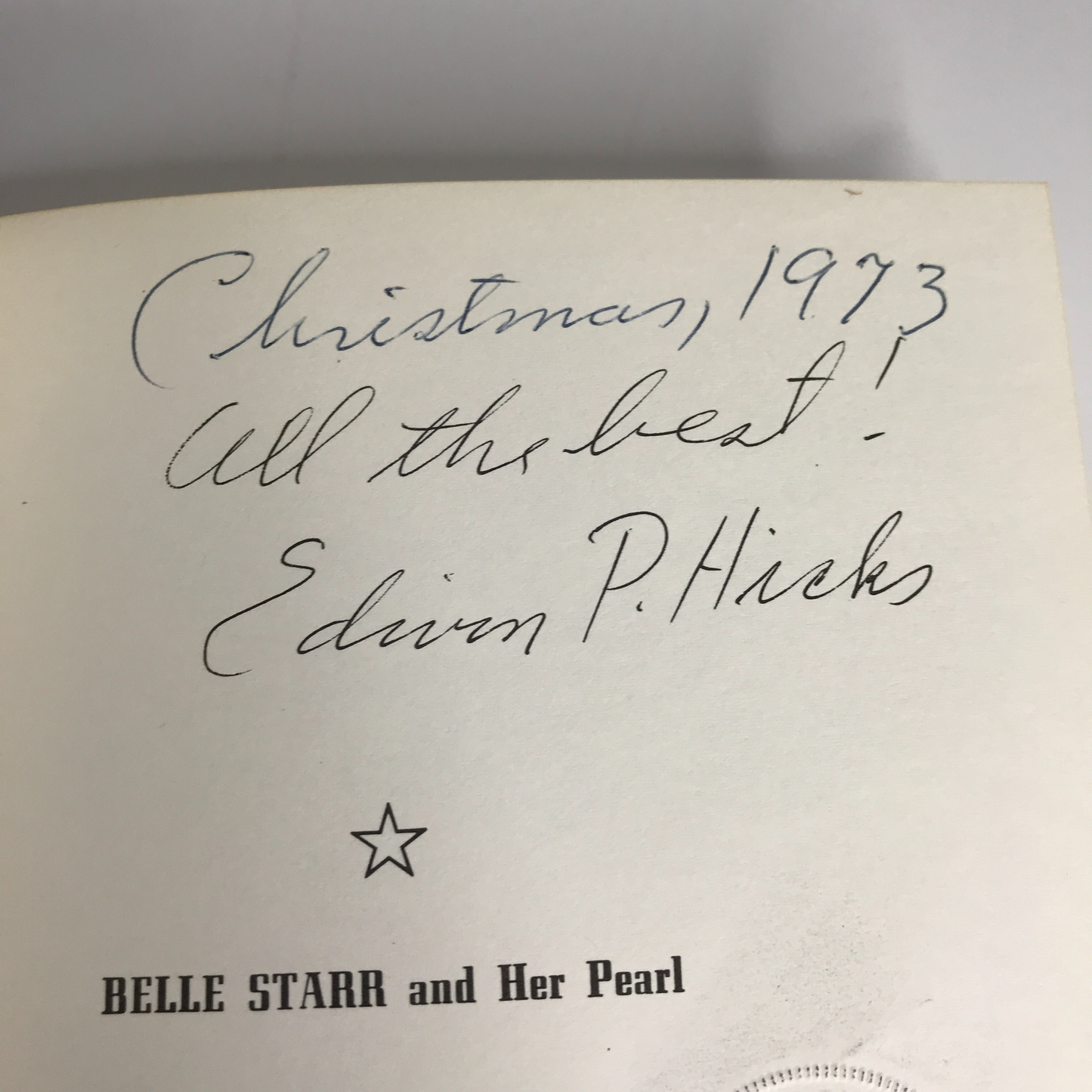 Belle Starr and Her Pearl - Edwin P. Hicks - Local - Signed - 1971