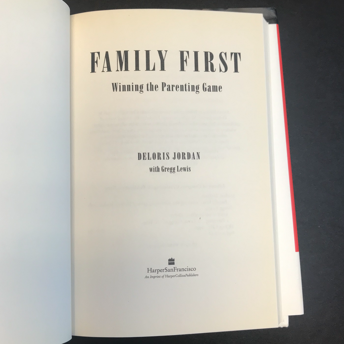 Family First - Deloris Jordan - 1996- Signed