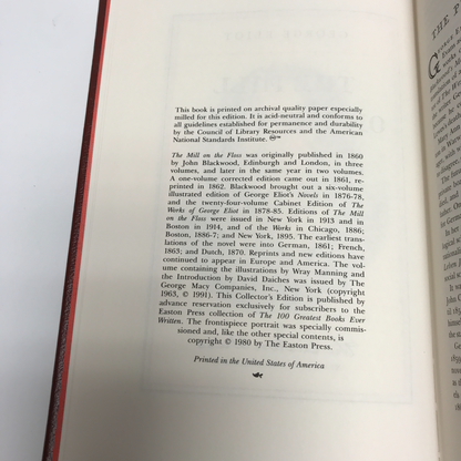The Mill on the Floss - George Eliot - Easton Press - 1980