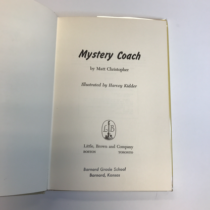 Mystery Coach - Matt Christopher - 1st Edition - 1973