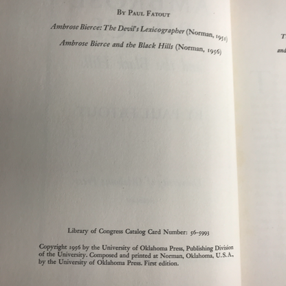 Ambrose Bierce and the Black Hills - Paul Fatout - 1956