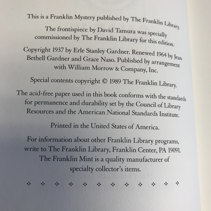 The D.A. Calls It Murder - Erie Stanley Gardner - Franklin Library - 1989