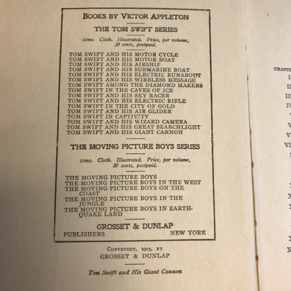 Tom Swift and His Giant Cannon - Victor Appleton - 1st Edition - 1913