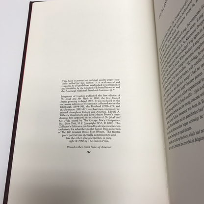 Strange Case of Dr. Jekyll and Mr. Hyde - Robert Louis Stevenson - Easton Press - 1980
