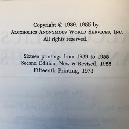 Alcoholics Anonymous - A.A. - 1973 - 2nd Edition 15th Printing