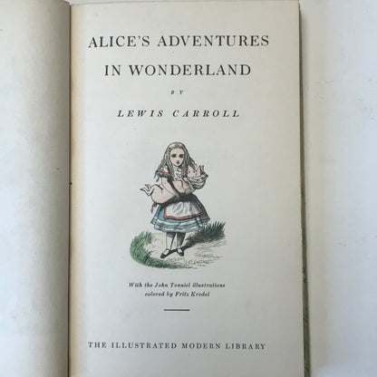 Alice's Adventures in Wonderland - Lewis Carroll - 1947 - John Tenniel Illustrations - Modern Library Edition