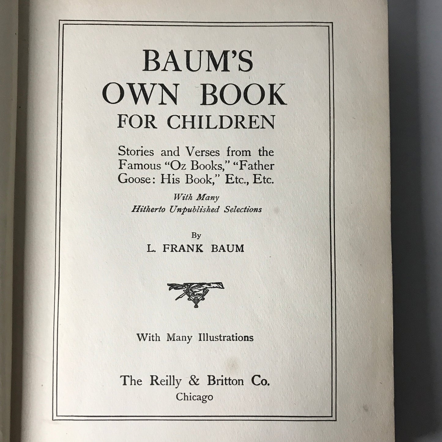 Baum's Own Book for Children - L. Frank Baum - 1912 - Apparent 1st