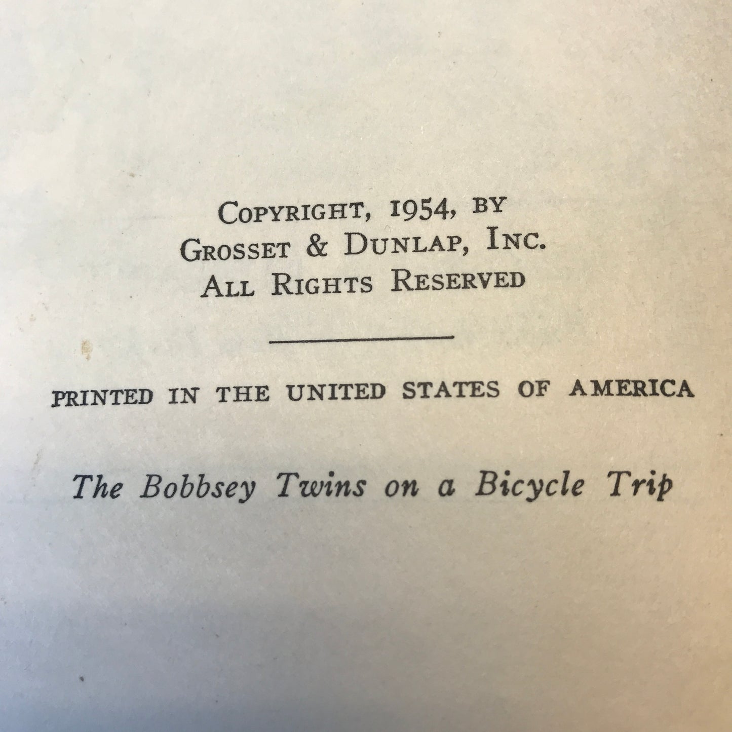 The Bobbsey Twins on a Bicycle Trip - Laura Lee Hope - 1954 - 1st Edition