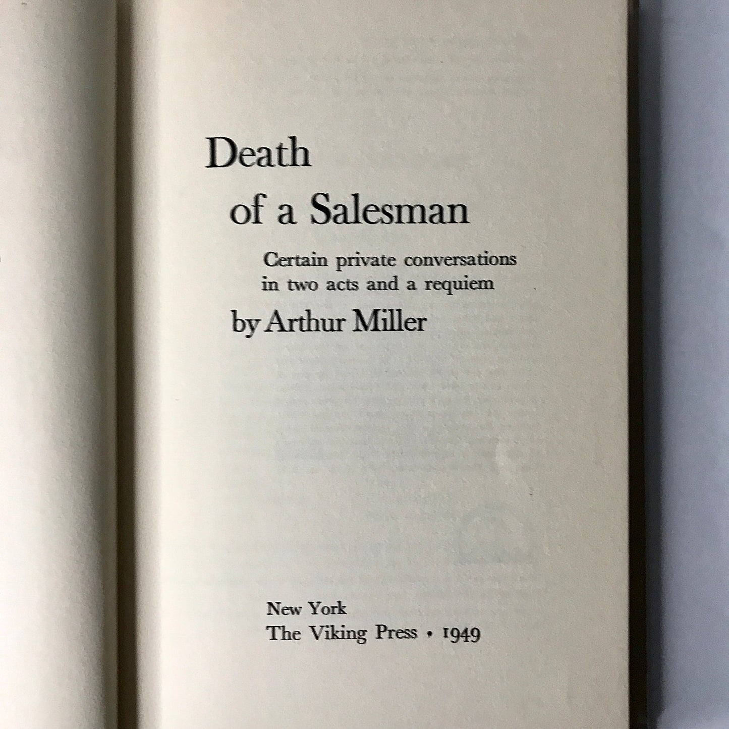 Death of a Salesman - Arthur Miller - 1949 - 1st Edition - Book Club Edition