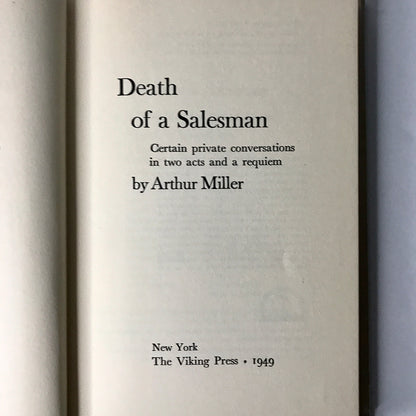 Death of a Salesman - Arthur Miller - 1949 - 1st Edition - Book Club Edition