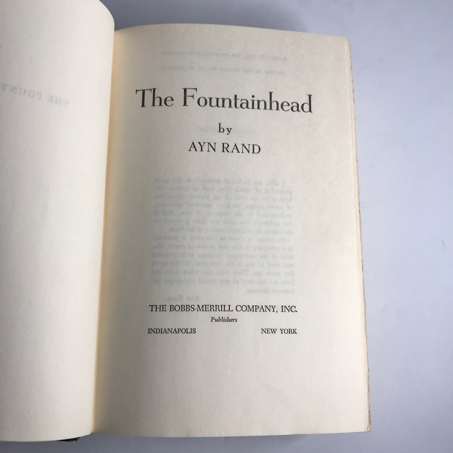 The Fountainhead - Ayn Rand - 1943 - Book Club Edition