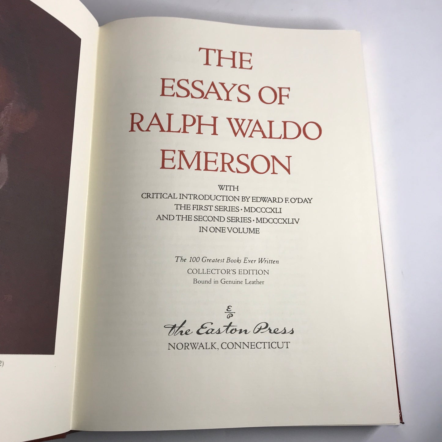 The Essays Of Ralph Waldo Emerson - Introduction By Edward F. O'Day - Easton Press - 1979