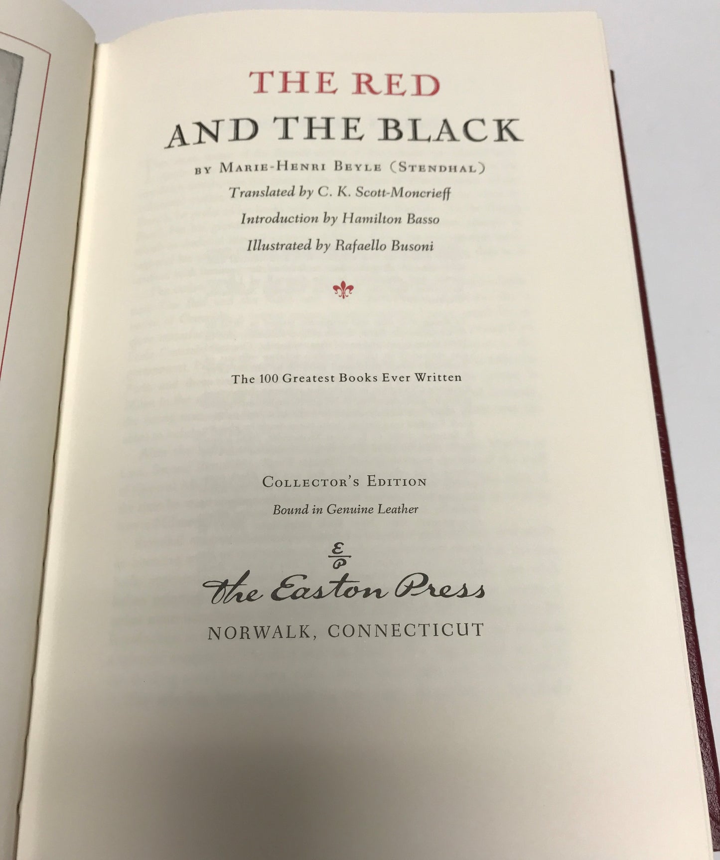 The Red and the Black - Marie-Henri Beyle Stendhal - Easton Press - 1980