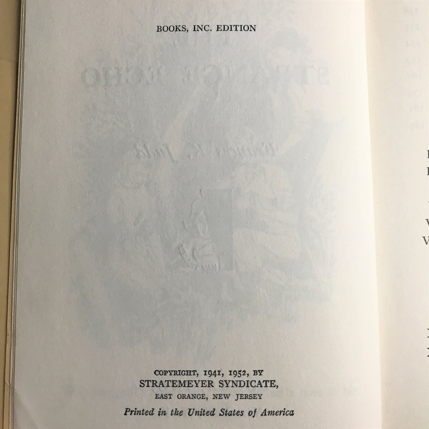 The Strange Echo - Frances K. Judd - 1st Edition - 1952