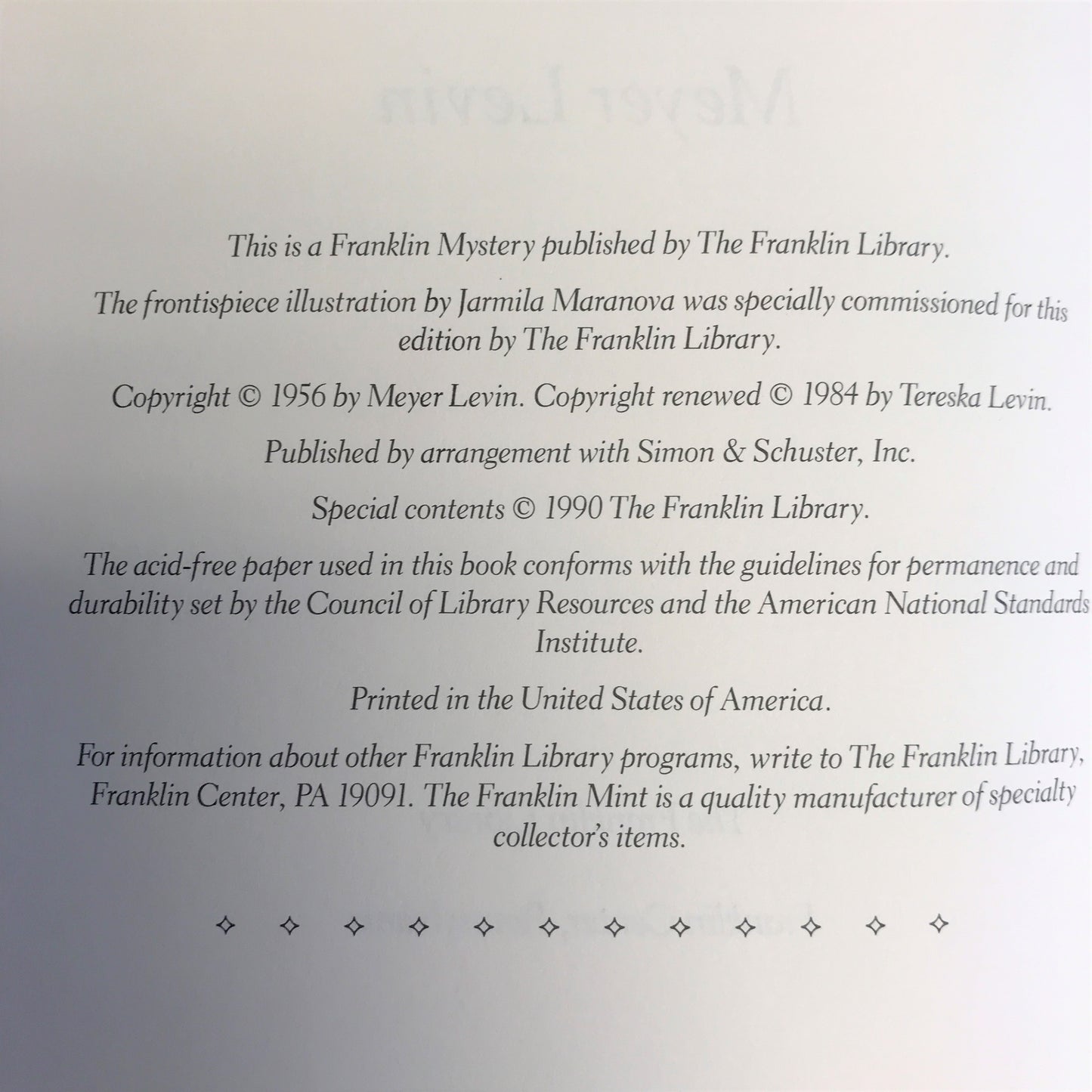 Complusion - Meyer Levin - Franklin Library - 1990