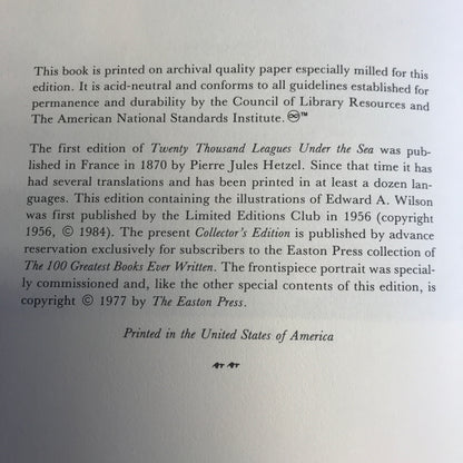 Twenty Thousand Leagues Under the Sea - Jules Verne - Easton Press - 1977