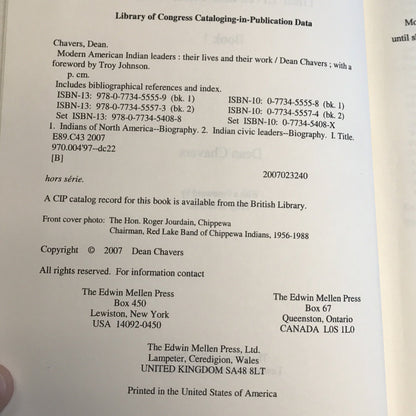 Modern American Indian Leaders - Dean Chavers - 2007