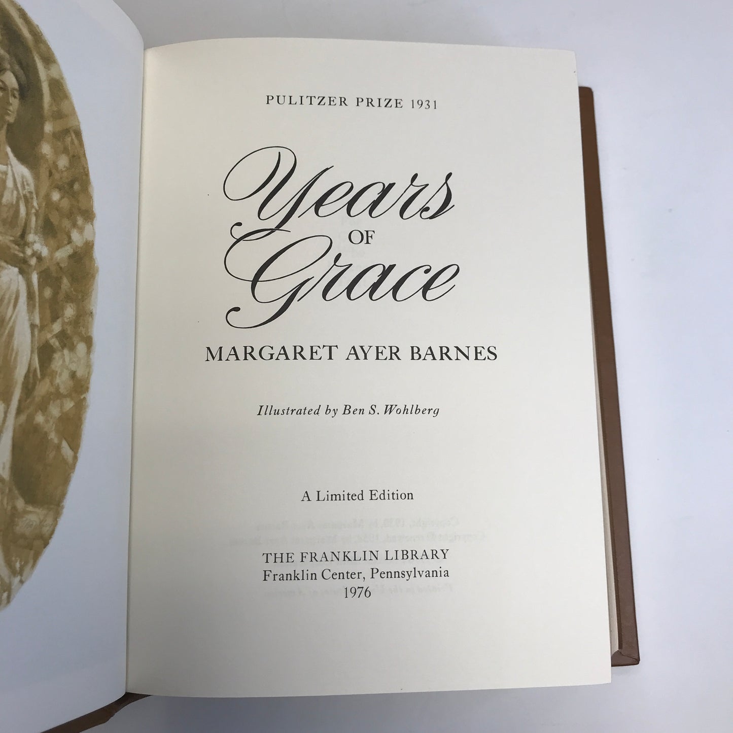Years of Grace - Margaret Ayer Barnes - Franklin Library - 1976