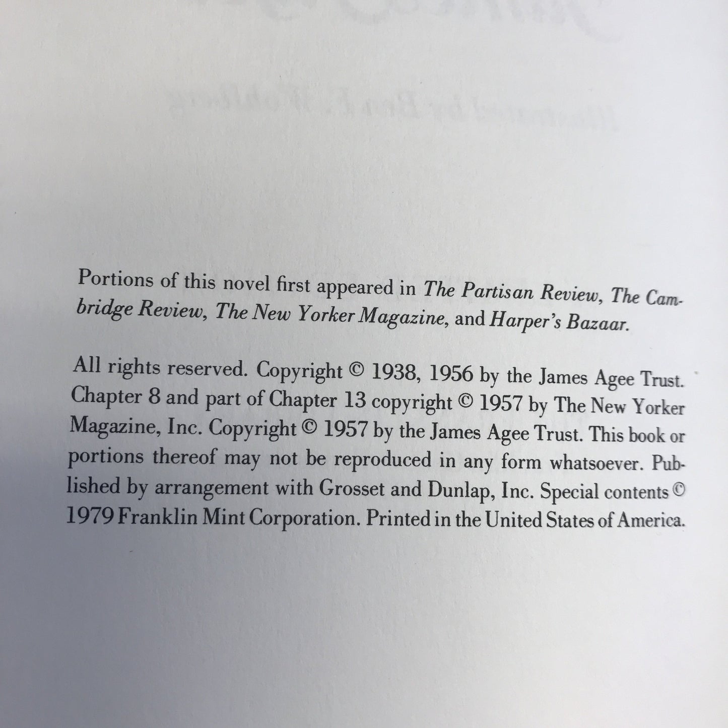 A Death In The Family - James Agee - Franklin Library - 1979