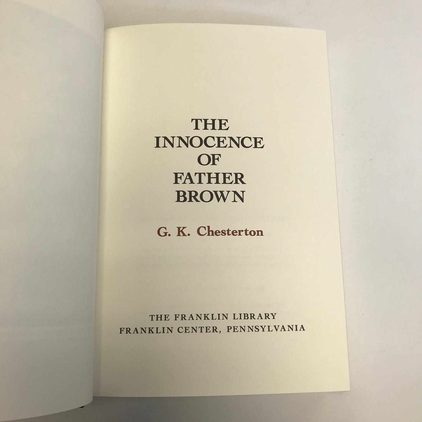 The Innocence of Father Brown - G. K. Chesterton - Franklin Library - 1989