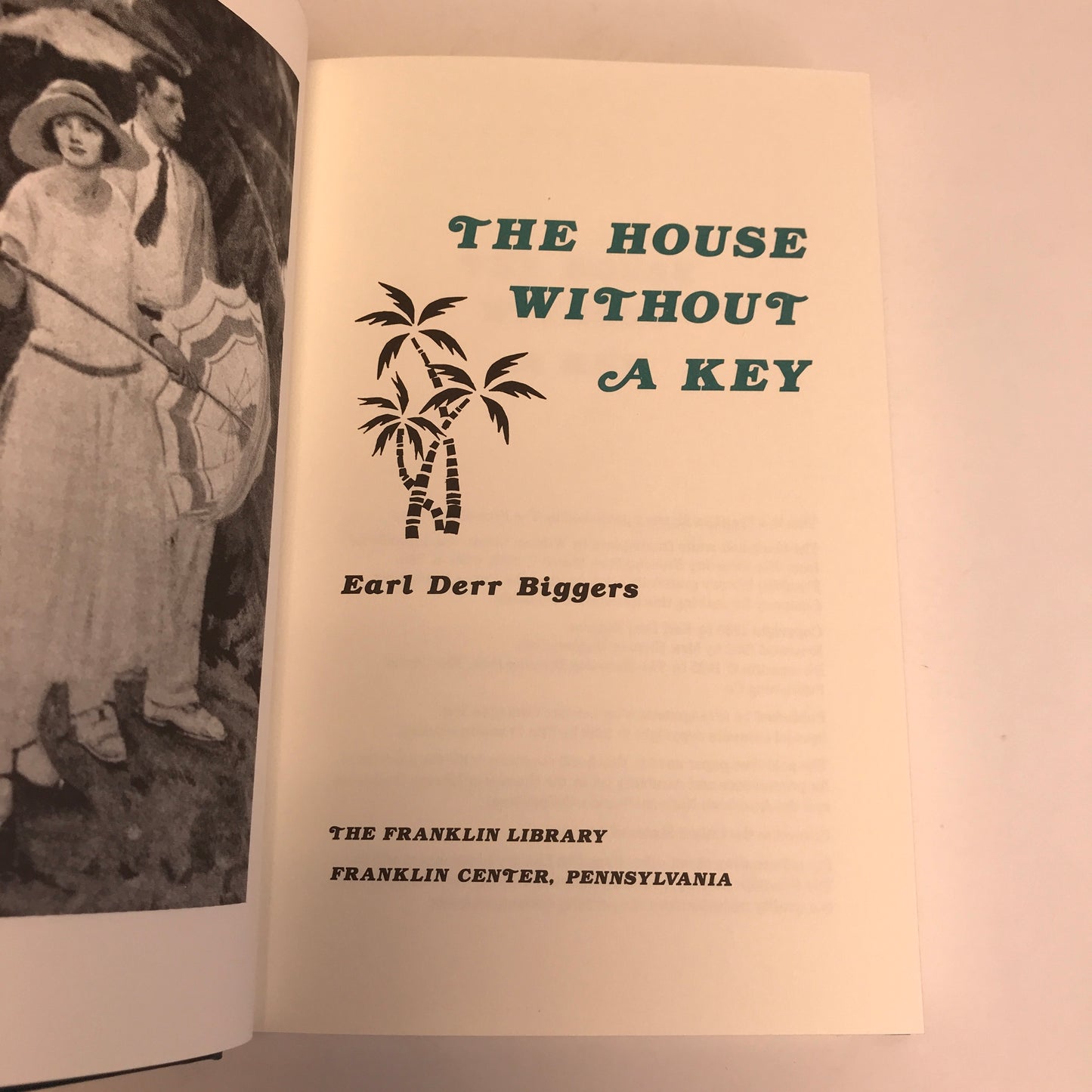 The House Without A Key - Earl Derr Biggers - Franklin Library - 1989