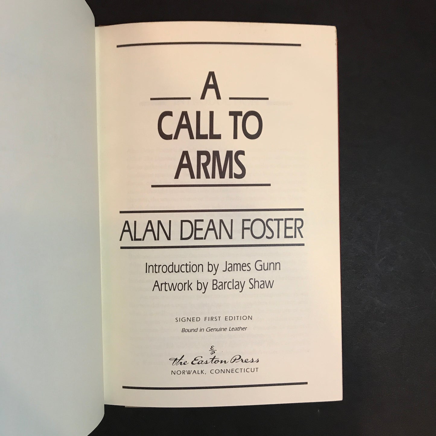 A Call to Arms - Alan Dean Foster - Signed - First Edition - Easton Press - 1991