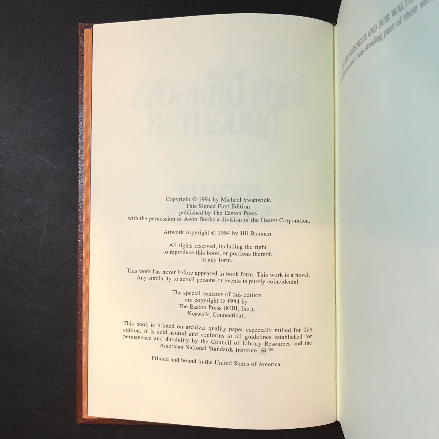 The Iron Dragon's Daughter - Michael Swanwick - Signed - First Edition - Easton Press - 1994