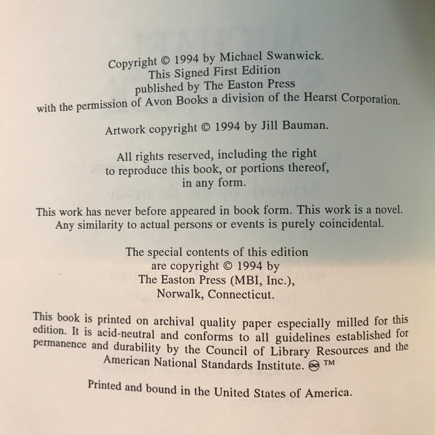 The Iron Dragon's Daughter - Michael Swanwick - Signed - First Edition - Easton Press - 1994