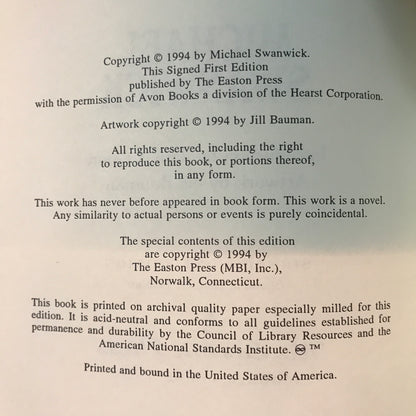 The Iron Dragon's Daughter - Michael Swanwick - Signed - First Edition - Easton Press - 1994