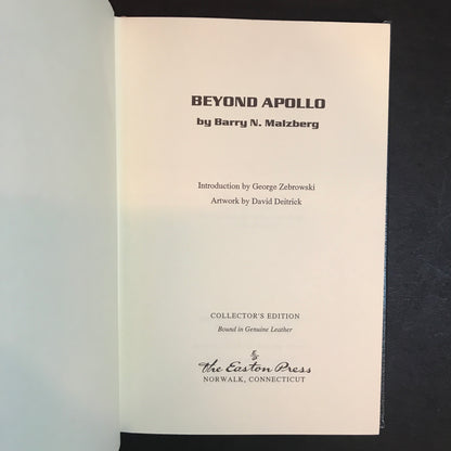 Beyond Apollo - Barry Malzberg - First Thus - Easton Press - 1991