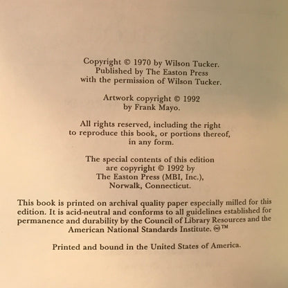 The Year of the Quiet Sun - Wilson Tucker - Easton Press - 1992