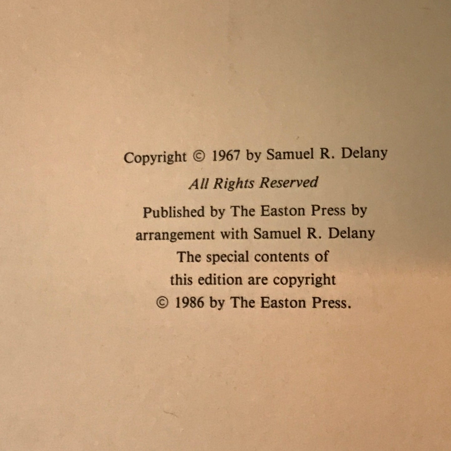 The Einstein Intersection - Samuel R. Delaney - 1st Thus - Easton Press - 1986