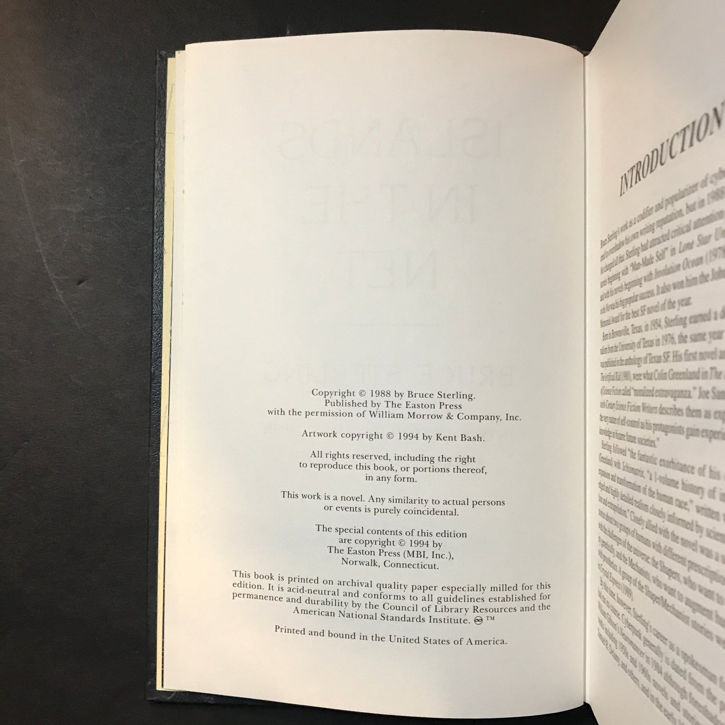 Islands in the Net - Bruce Sterling - 1st Thus - Easton Press - 1994