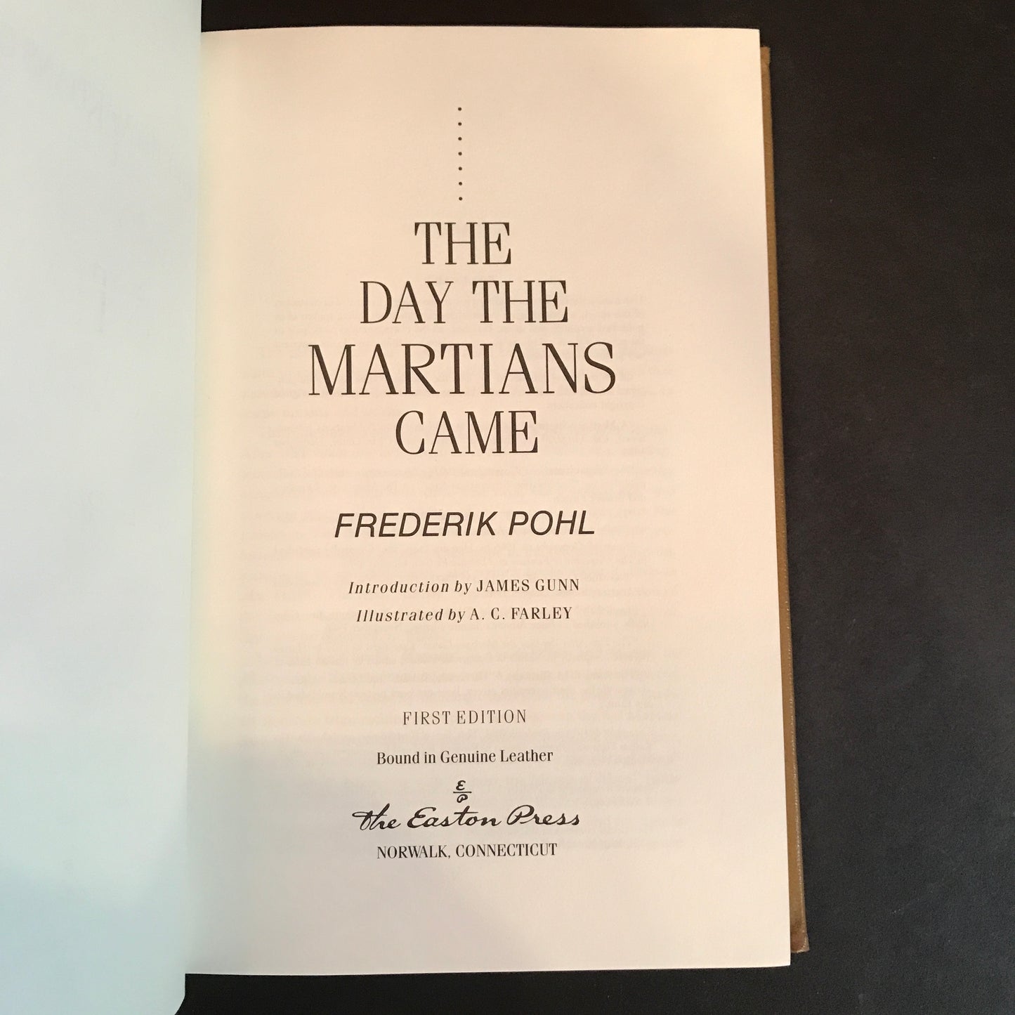 The Day the Martians Came - Frederik Pohl - Signed - 1st Edition - Easton Press - 1988