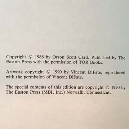 Speaker for the Dead - Orson Scott Card - Easton Press - 1990