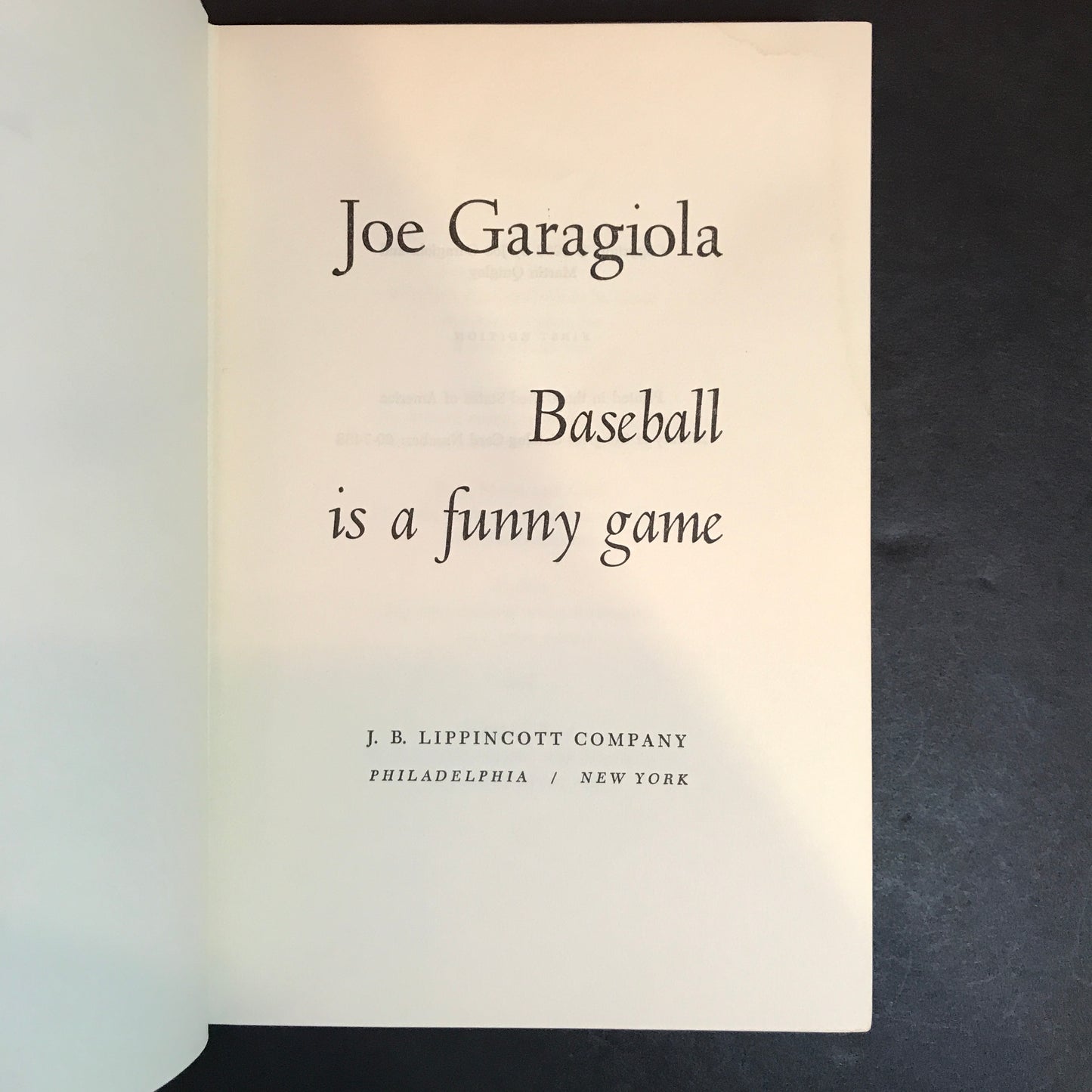 Baseball is a Funny Game - Joe Garagiola - Signed - 1st Edition - 1960